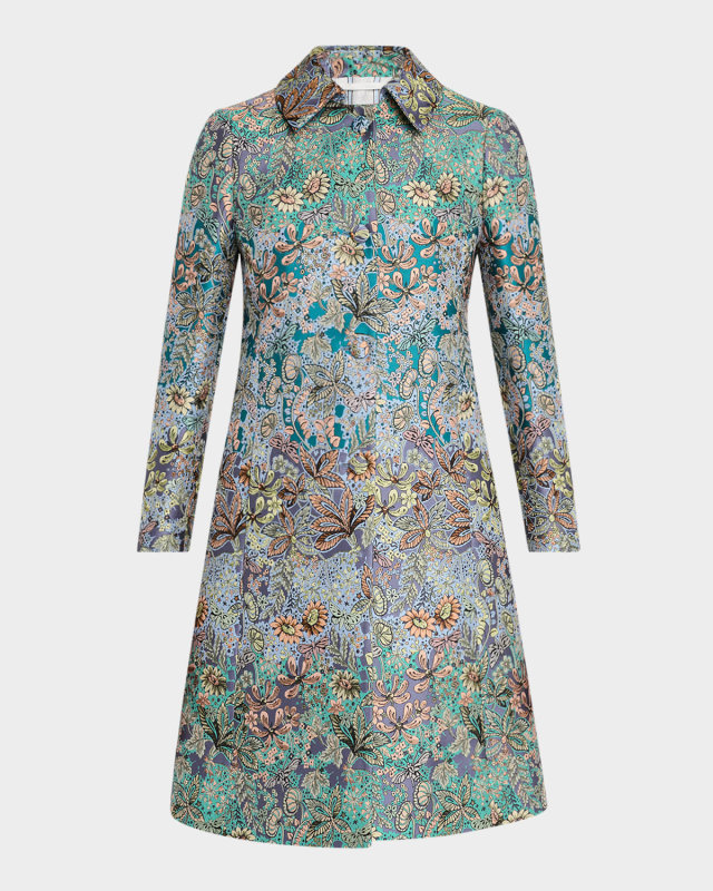 Multi Garden Floral Brocade Coat
